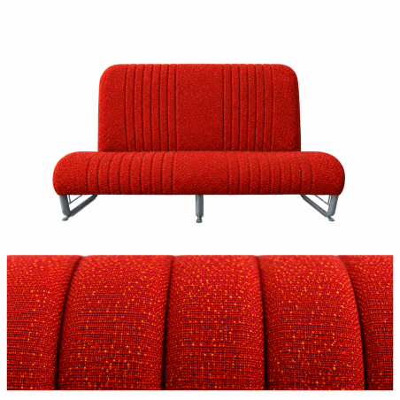 BANQUETTE AVANT NEUVE POUR  2CV TYPE AZAM EN TISSU  ROUGE DIAMANTÉ