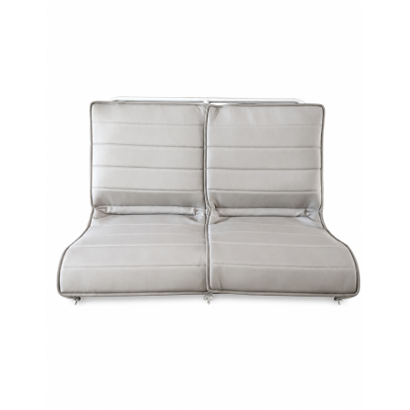 BANQUETTE AVANT NEUVE 2CV TYPE AZ EN TISSU BAYADÈRE COTON PIQUE GRIS CLAIR
