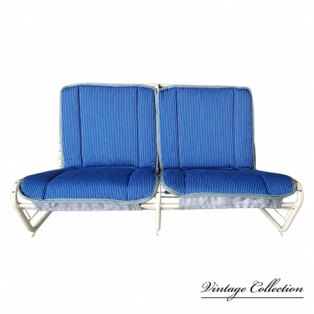 BANQUETTE AVANT NEUVE POUR  2CV TYPE AZ EN TISSU BAYADÈRE BLEU