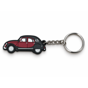PORTE CLE 2CV CHARLESTON BORDEAUX ET NOIR
