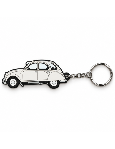 PORTE CLE 2CV BLANC