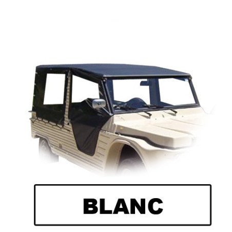 Jeu complet toile PVC 6 pièces Blanc + élastiques et couvre roue de secours pub mehari mehari 4x4