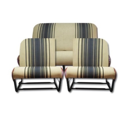 JEU  GARNITURES TISSU MARRON SIEGES ASSY+BANQUETTE AR