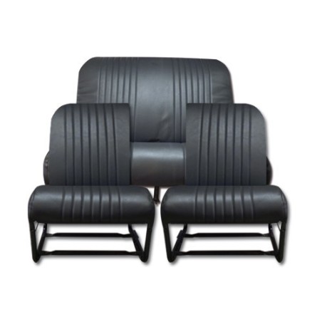 ensemble garnitures skai noir 2 sieges assymetriques + banquette ar