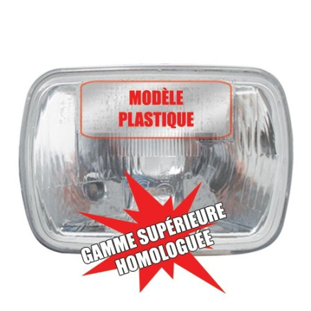 OPTIQUE 2CV RECTANGULAIRE CUVELAGE PLASTIQUE QUALITE SUPERIEURE