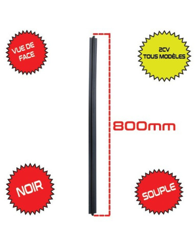 PROFILE G/D  ETANCHEITE PORTE 2CV NOIR LONGUEUR 800mm