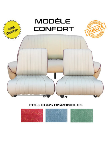KIT COMPLET 2 SIEGES AVANT   BANQUETTE ARRIERE AMI 8 CONFORT BLEU DIAMANTE