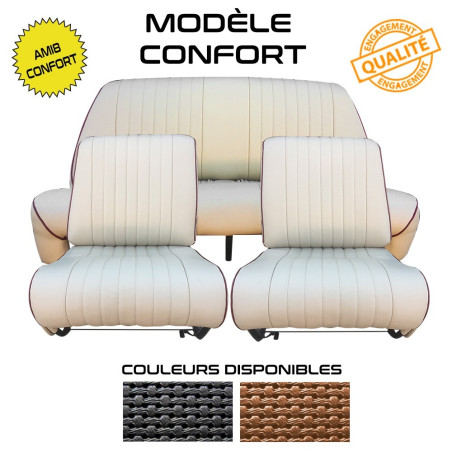 KIT COMPLET 2 SIEGES AVANT   BANQUETTE ARRIERE AMI 8 CONFORT NOIR PERFORE