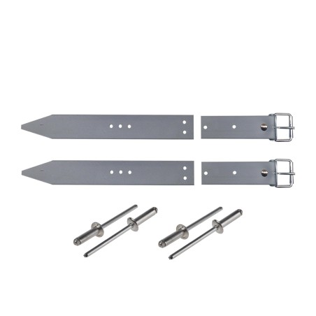 ENSEMBLE FIXATION SANGLE + CONTRE SANGLE CAPOT/FACE AVANT GRIS mehari mehari 4x4