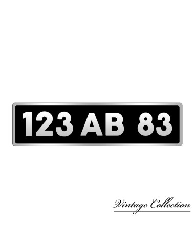 PLAQUE IMMATRICULATION RECTANGULAIRE FOND NOIR...
