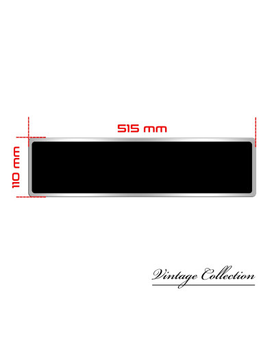 PLAQUE IMMATRICULATION RECTANGULAIRE FOND NOIR...
