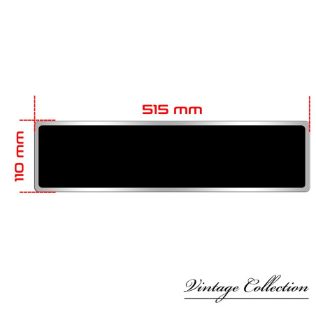 PLAQUE IMMATRICULATION RECTANGULAIRE FOND NOIR BORD ALUMINIUM A L ANCIENNE
