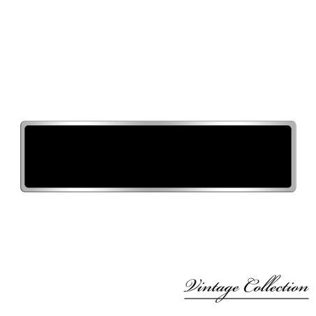 PLAQUE IMMATRICULATION RECTANGULAIRE FOND NOIR BORD ALUMINIUM A L ANCIENNE