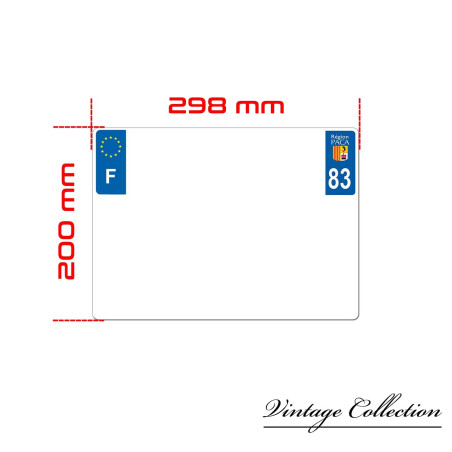 PLAQUE IMMATRICULATION CARRE FOND BLANC AVEC FRANCE ET DEPARTEMENT 83 AR