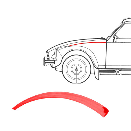 JONC CAOUTCHOUC  D'AILE AVANT DYANE ACADIANE ROUGE