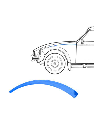 JONC CAOUTCHOUC  D'AILE AVANT DYANE ACADIANE BLEU
