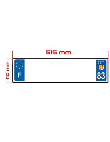 PLAQUE IMMATRICULATION RECTANGULAIRE FOND BLANC...