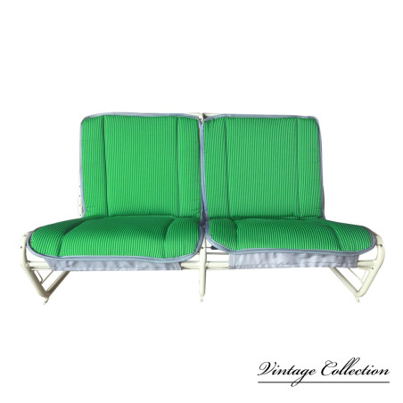 BANQUETTE AVANT NEUVE POUR  2CV TYPE AZ EN TISSU BAYADÈRE VERT