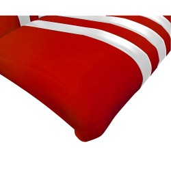 KIT GARNITURES SIÈGES SYMÉTRIQUE + BANQUETTE ARRIÈRE SKAÏ  BICOLORE ROUGE BLANC