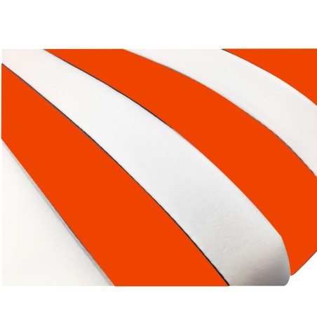 KIT GARNITURES 2 SIÈGES AVANT SYMÉTRIQUE + BANQ. ARRIÈRE SKAÏ BLANC ORANGE