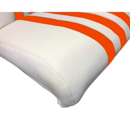KIT GARNITURES 2 SIÈGES AVANT SYMÉTRIQUE + BANQ. ARRIÈRE SKAÏ BLANC ORANGE