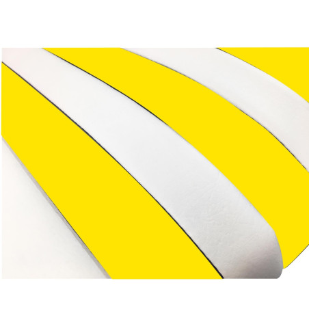 KIT GARNITURES 2 SIÈGES AVANT SYMÉTRIQUE + BANQ. ARRIÈRE SKAÏ BLANC JAUNE