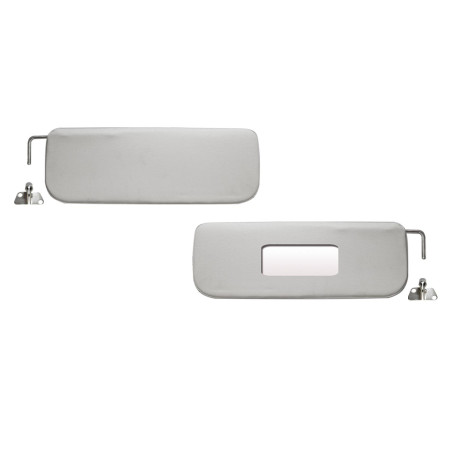 PAIRE DE PARE SOLEIL 2CV GRIS (CHAUFFEUR ET PASSAGER AVEC MIROIR DE COURTOISIE)