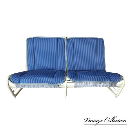 BANQUETTE ARRIÈRE NEUVE POUR  2CV TYPE AZ EN TISSU BAYADÈRE BLEU
