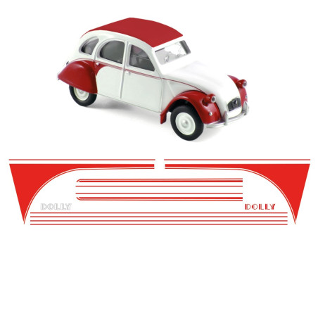AUTOCOLLANT POUR 2CV DOLLY ROUGE