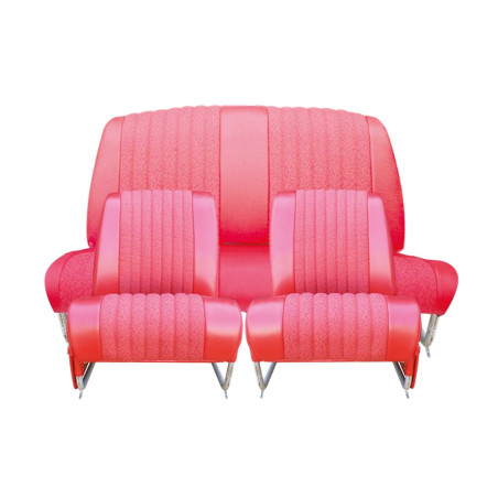 KIT GARNITURES AMI6 BERLINE CLUB 2 SIEGES AV.+BANQUETTE AR. TISSU ROUGE DIAMANTE