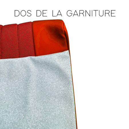 KIT GARNITURES AMI6 BERLINE CLUB 2 SIEGES AV.+BANQUETTE AR. TISSU ROUGE DIAMANTE