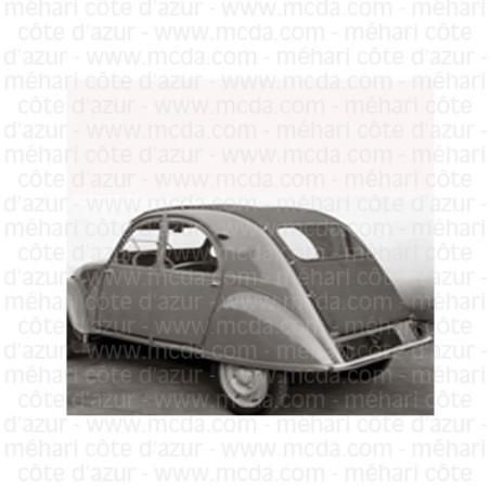 CAPOTE 2CV LONGUE GRANDE VITRE TOILE PLASTIFIE GRIS ANTHRACITE