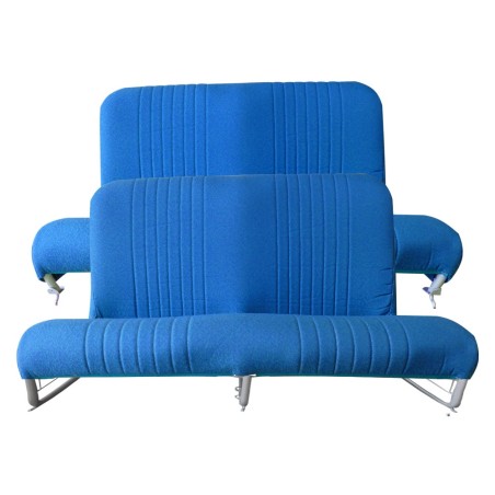 GARNITURE AZAM BANQUETTE AVANT ARRIERE BLEU DIAMANTE 2cv