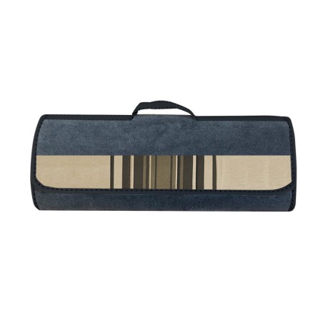SAC DE COFFRE ALLONGÉ RENFORCÉ TISSUS  MARRON RAYE ORIGINE