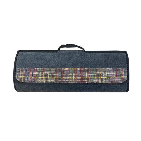 SAC DE COFFRE ALLONGÉ RENFORCÉ TISSUS GRIS ECOSSAIS