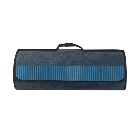 SAC DE COFFRE ALLONGÉ RENFORCÉ TISSUS BAYADERE BLEU