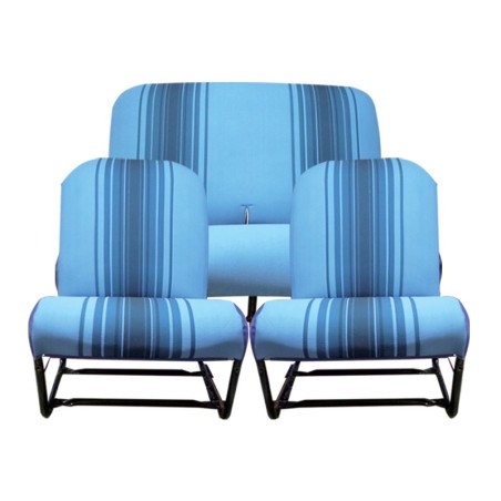 JEU DE GARNITURES SIEGES SYMETRIQUE + BANQUETTE BLEU 2CV - DYANE