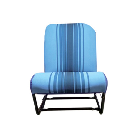 SIEGE AVANT GAUCHE ASYMETRIQUE NEUF AVEC POIGNEE REGLAGE TISSUS BLEU RAYE DYANE 2CV SIEGE AVANT GAUCHE ASYMETRIQUE NEUF AVEC POIGNEE REGLAGE TISSUS BLEU RAYE DYANE 2CV