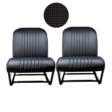 KIT GARNITURES 2CV 2 SIEGES AVANT SYM. SKAI NOIR PERFORE