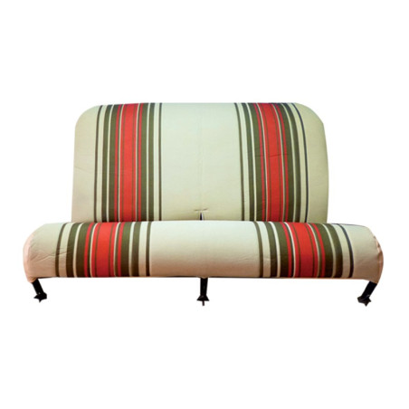 BANQUETTE ARRIERE 2CV  COMPLETE AVEC STRUCTURE  COULEUR BEIGE RAYE ORIGINE