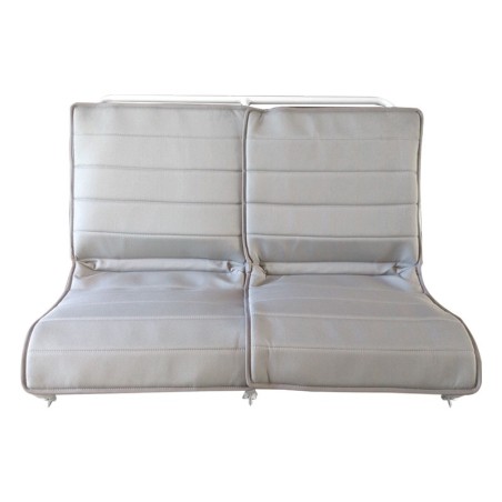 BANQUETTE ARRIÈRE NEUVE 2CV TYPE AZ EN TISSU BAYADÈRE COTON PIQUE GRIS CLAIR