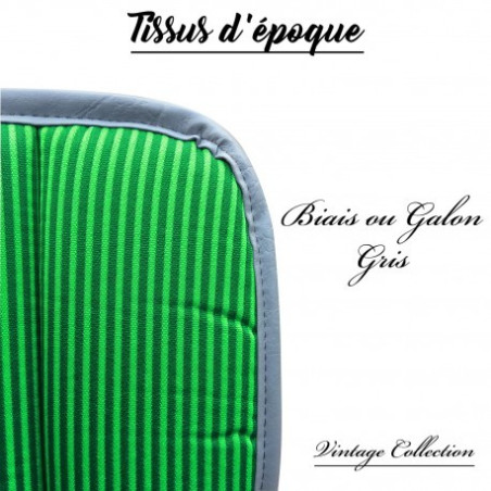 BANQUETTE ARRIÈRE NEUVE POUR  2CV TYPE AZ EN TISSU BAYADÈRE VERT