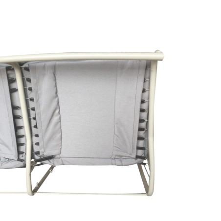 BANQUETTE ARRIÈRE NEUVE 2CV TYPE AZ EN TISSU BAYADÈRE COTON PIQUE GRIS CLAIR