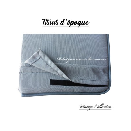 BANQUETTE ARRIÈRE NEUVE 2CV TYPE AZ EN TISSU BAYADÈRE COTON PIQUE GRIS CLAIR
