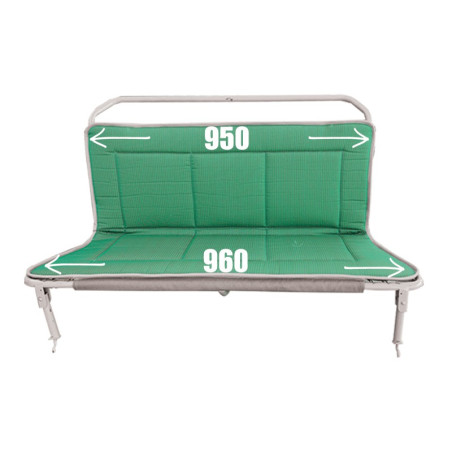 GARNITURE DE BANQUETTE ARRIÈRE  BAYADÈRE VERTE 2CV FOURGONNETTE AVEC KIT ENAC