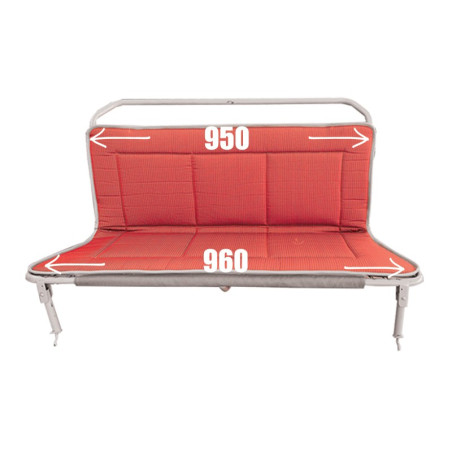 GARNITURE DE BANQUETTE ARRIÈRE  BAYADÈRE ROUGE 2CV FOURGONNETTE AVEC KIT ENAC