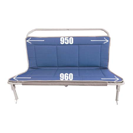 GARNITURE DE BANQUETTE ARRIÈRE  BAYADÈRE BLEUE 2CV FOURGONNETTE AVEC KIT ENAC