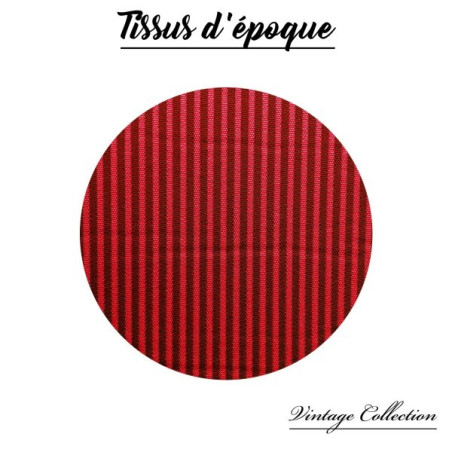 GARNITURE DE BANQUETTE ARRIÈRE  BAYADÈRE ROUGE 2CV FOURGONNETTE AVEC KIT ENAC