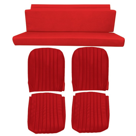 GARNITURES MÉHARI 2 SIÈGES AVANT + BANQUETTE ARR. SKAÏ ROUGE