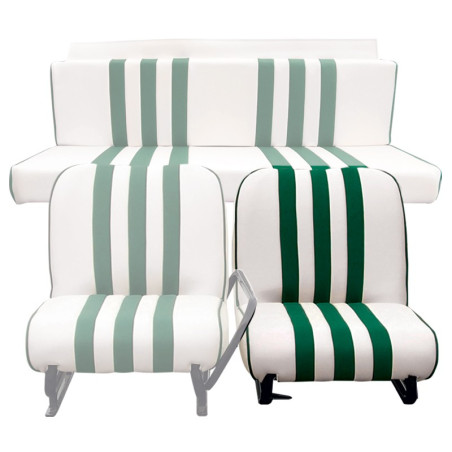 SIÈGE NEUF AVANT GAUCHE MÉHARI SKAÏ BLANC RAYE VERT